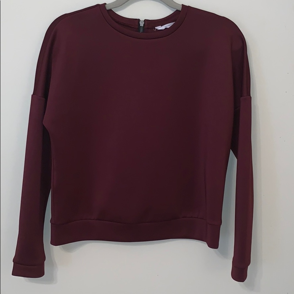 BCBGeneration Lightly Worn Neoprene Burgundy Top
